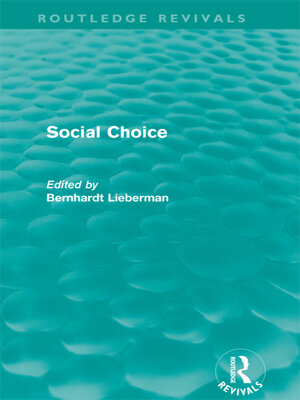 cover image of Social Choice (Routledge Revivals)